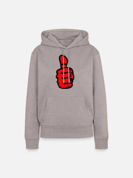 Groß Thumbs-Up - Frauen Premium Bio Hoodie - Taupe