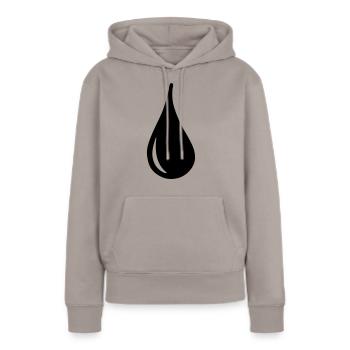 gouttes, des gouttes d'eau, liquide - Sweat à capuche Premium bio Femme - taupe - Devant - Julia (174cm)