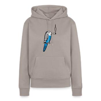 wellenstittich joint kiffen - Frauen Premium Bio Hoodie - Taupe - Vorne - Julia (174cm)