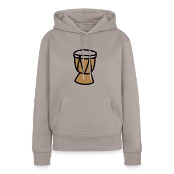 Tambour - Sweat à capuche Premium bio Femme - taupe - Devant - Julia (174cm)