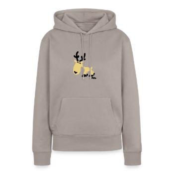 Rentier Rudi (c) - Sweat à capuche Premium bio Femme - taupe - Devant - Julia (174cm)