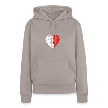 Herz Kleine Herzen Liebe - Frauen Premium Bio Hoodie - Taupe - Vorne - Julia (174cm)