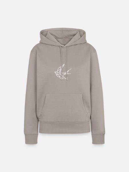 Hirondelle d’oiseau Géométrie - Sweat à capuche Premium bio Femme - taupe