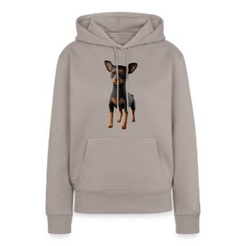 Lancashire Heeler - Sweat à capuche Premium bio Femme - taupe - Devant - Julia (174cm)