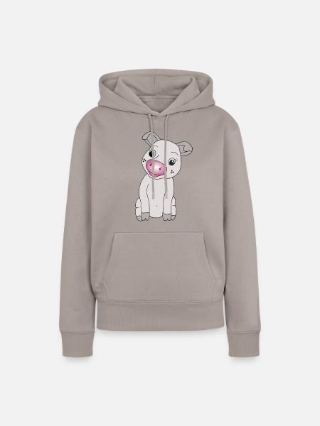 Süßes Schweinchen - Frauen Premium Bio Hoodie - Taupe