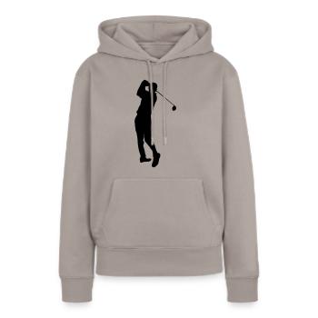 Golfspieler - Frauen Premium Bio Hoodie - Taupe - Vorne - Julia (174cm)