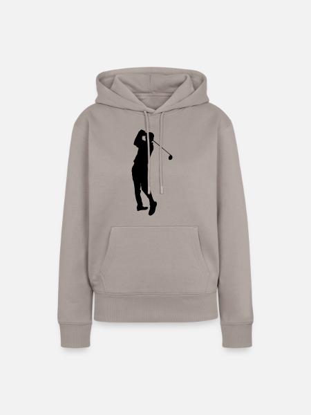 Golfspieler - Frauen Premium Bio Hoodie - Taupe