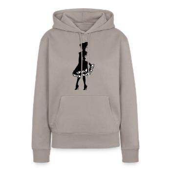 Fee - Frauen Premium Bio Hoodie - Taupe - Vorne - Julia (174cm)