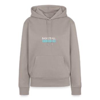 Équipe de basket-ball - Sweat à capuche Premium bio Femme - taupe - Devant - Julia (174cm)