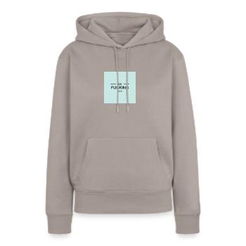 BIG FCK Value - Women’s Premium Organic Hoodie - taupe - Front - Julia (174cm)