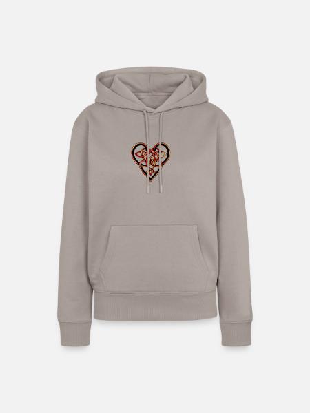 Celtic heart - Frauen Premium Bio Hoodie - Taupe