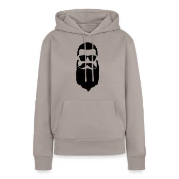 Bart - Frauen Premium Bio Hoodie - Taupe - Vorne - Julia (174cm)