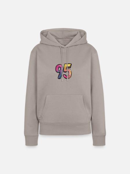 95 Zahl Comic - Frauen Premium Bio Hoodie - Taupe