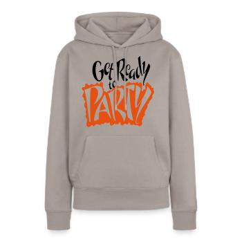 Get Ready to Party Fêter flirter les potes - Sweat à capuche Premium bio Femme - taupe - Devant - Julia (174cm)