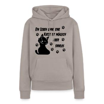 KATZE - KATZE - KATZE - KATZE - Frauen Premium Bio Hoodie - Taupe - Vorne - Julia (174cm)
