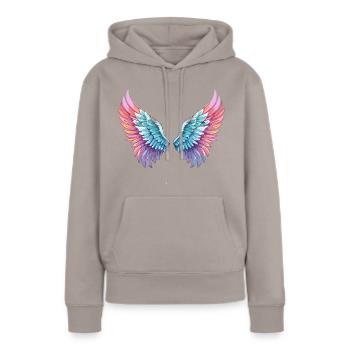 angelwings,engelsflügel,graffiti,malerei,bunt - Frauen Premium Bio Hoodie - Taupe - Vorne - Julia (174cm)