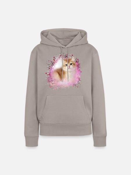 kätzchen,katze,katzenbaby,graffiti,malerei - Frauen Premium Bio Hoodie - Taupe