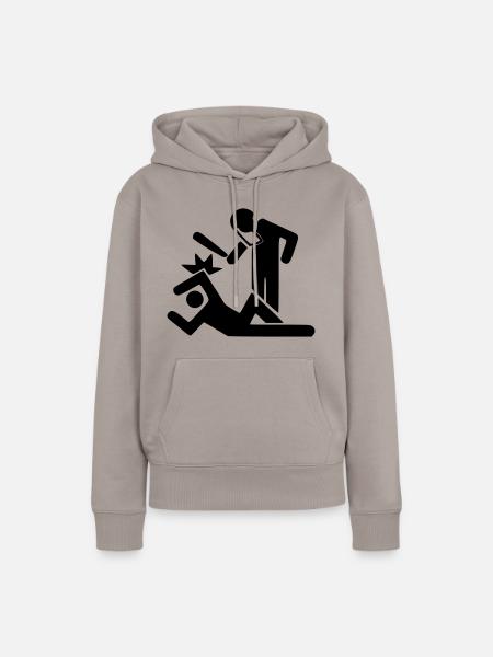 Demonstration Schläger - Frauen Premium Bio Hoodie - Taupe