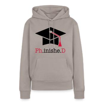 Doktortitel - Frauen Premium Bio Hoodie - Taupe - Vorne - Julia (174cm)
