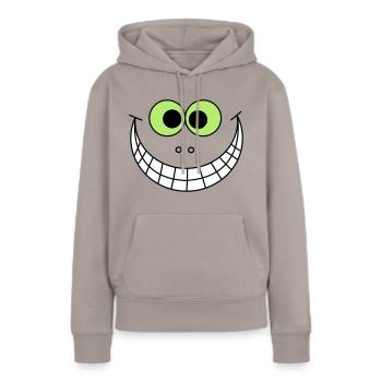 Grand sourire - Sweat à capuche Premium bio Femme - taupe - Devant - Julia (174cm)