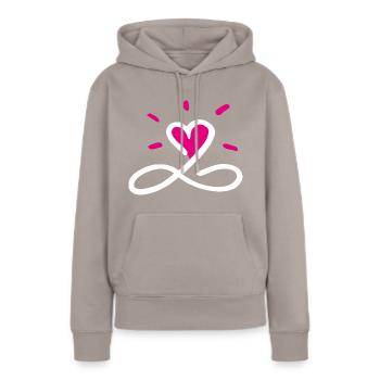 Solo Cuore weiss - Frauen Premium Bio Hoodie - Taupe - Vorne - Julia (174cm)