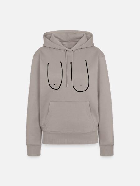 boobs - Frauen Premium Bio Hoodie - Taupe