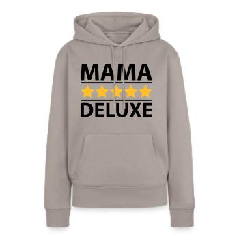 Mama Deluxe - Frauen Premium Bio Hoodie - Taupe - Vorne - Julia (174cm)