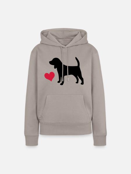 Beagle - Frauen Premium Bio Hoodie - Taupe
