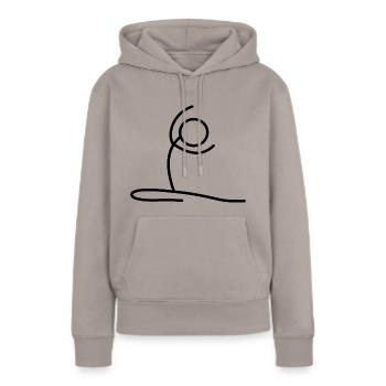 Yoga Exercises - Women’s Premium Organic Hoodie - taupe - Front - Julia (174cm)