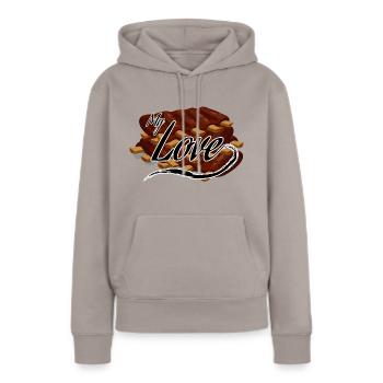 Côtes levées - Sweat à capuche Premium bio Femme - taupe - Devant - Julia (174cm)