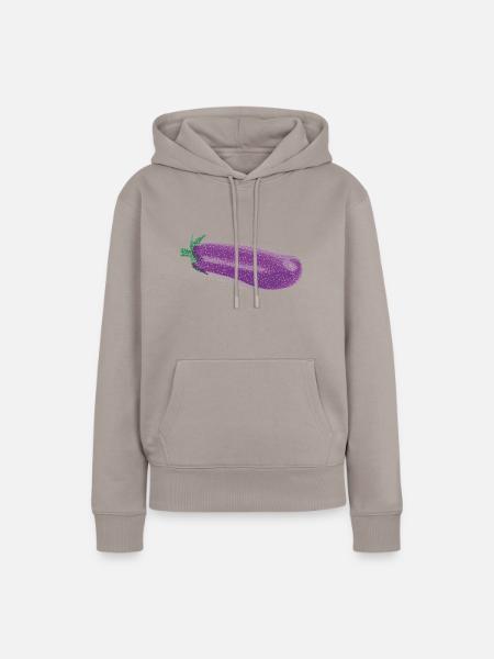 Aubergine - Frauen Premium Bio Hoodie - Taupe