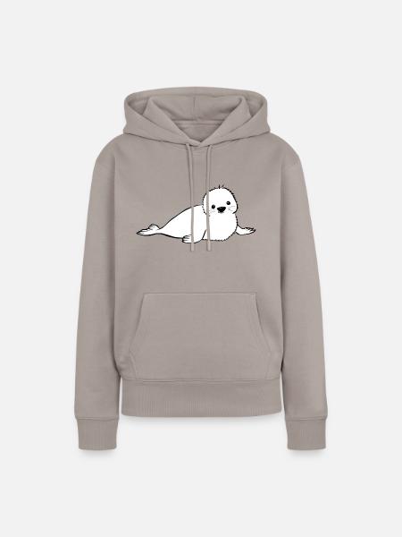 Robbe tanzt - Frauen Premium Bio Hoodie - Taupe