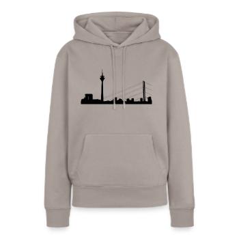 Düsseldorf - Sweat à capuche Premium bio Femme - taupe - Devant - Julia (174cm)