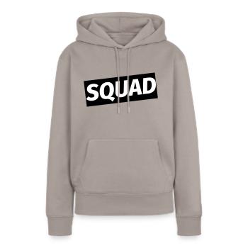 squad - Frauen Premium Bio Hoodie - Taupe - Vorne - Julia (174cm)