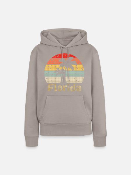 8bit Retro Florida Urlaub - Frauen Premium Bio Hoodie - Taupe