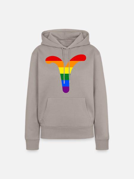 Sternzeichen Widder LGBT - Frauen Premium Bio Hoodie - Taupe