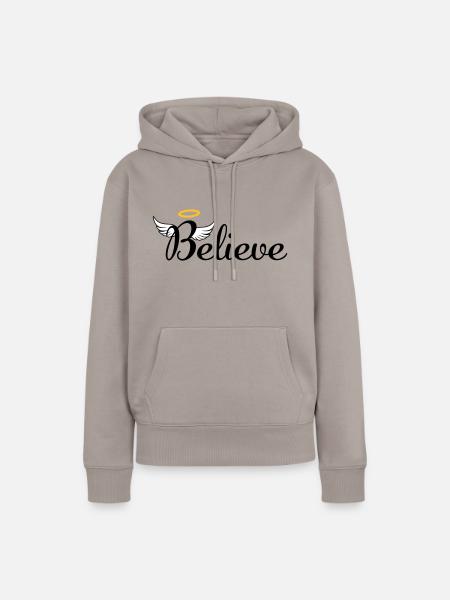 I believe in Angels - Frauen Premium Bio Hoodie - Taupe