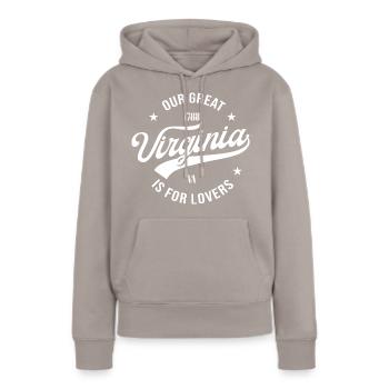 Virginia - Frauen Premium Bio Hoodie - Taupe - Vorne - Julia (174cm)