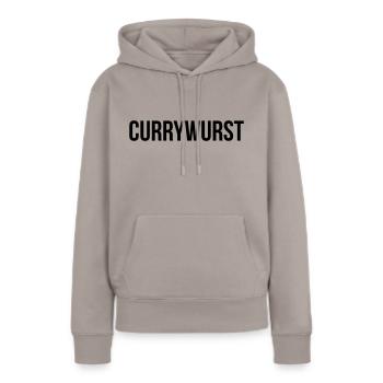 Currywurst - Frauen Premium Bio Hoodie - Taupe - Vorne - Julia (174cm)