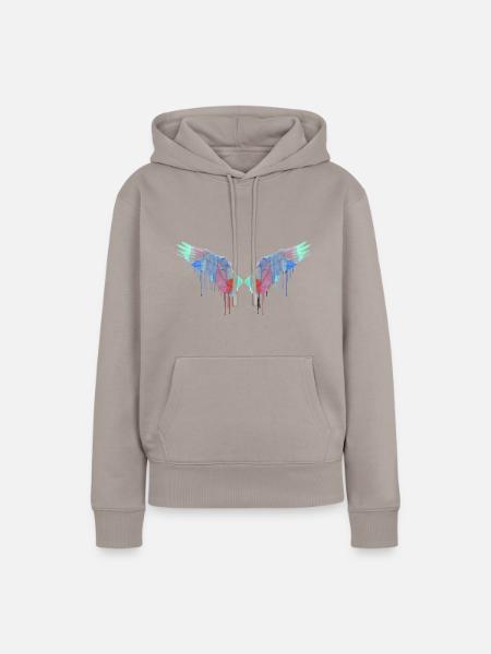engelsflügel,flügel,angelwings,bunt,graffiti - Frauen Premium Bio Hoodie - Taupe