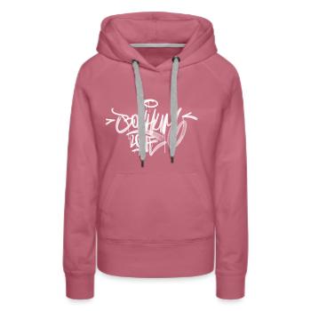 Bochum Love Graffiti Tag - Frauen Premium Bio Hoodie - Malve - Vorne - Isabella (175cm)