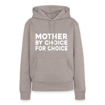 Mein Körper Meine Entscheidung - Frauen Premium Bio Hoodie - Taupe - Vorne - Julia (174cm)