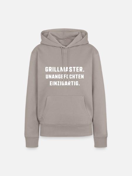 grillmaster,unagefochten,einzigartig,typo - Frauen Premium Bio Hoodie - Taupe