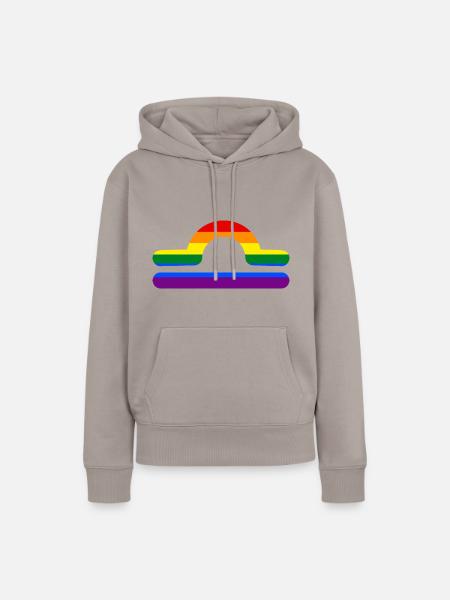 Sternzeichen Waage LGBT - Frauen Premium Bio Hoodie - Taupe