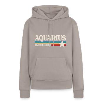 Sternzeichen Wassermann - Frauen Premium Bio Hoodie - Taupe - Vorne - Julia (174cm)