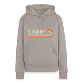 Virginia - Frauen Premium Bio Hoodie - Taupe - Vorne - Julia (174cm)