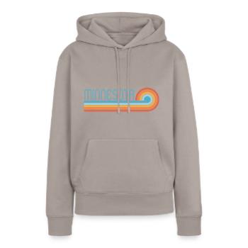 Minnesota - Frauen Premium Bio Hoodie - Taupe - Vorne - Julia (174cm)