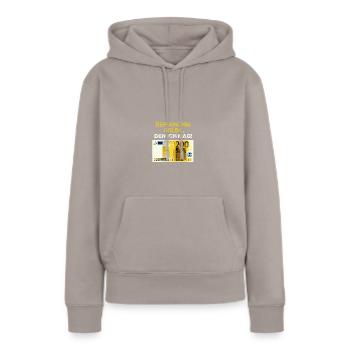 der einzige Gelbe,den ich mag,Geldschein,FDP - Frauen Premium Bio Hoodie - Taupe - Vorne - Julia (174cm)