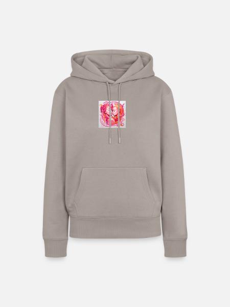 Zwei weiblich gelesene Menschen - Frauen Premium Bio Hoodie - Taupe