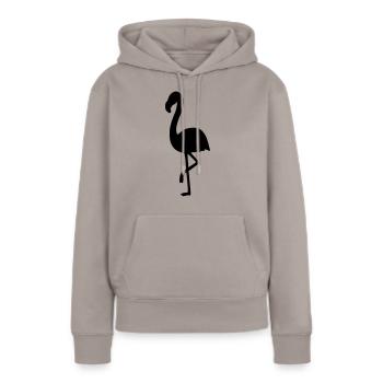 Flamingo 2 - Frauen Premium Bio Hoodie - Taupe - Vorne - Julia (174cm)